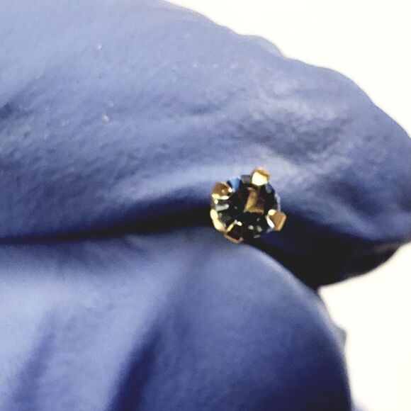 Swarovski Crystal Element - Gold Overlay Light Blue Stone "Tiny" Stud Earrings - Picture 7 of 12